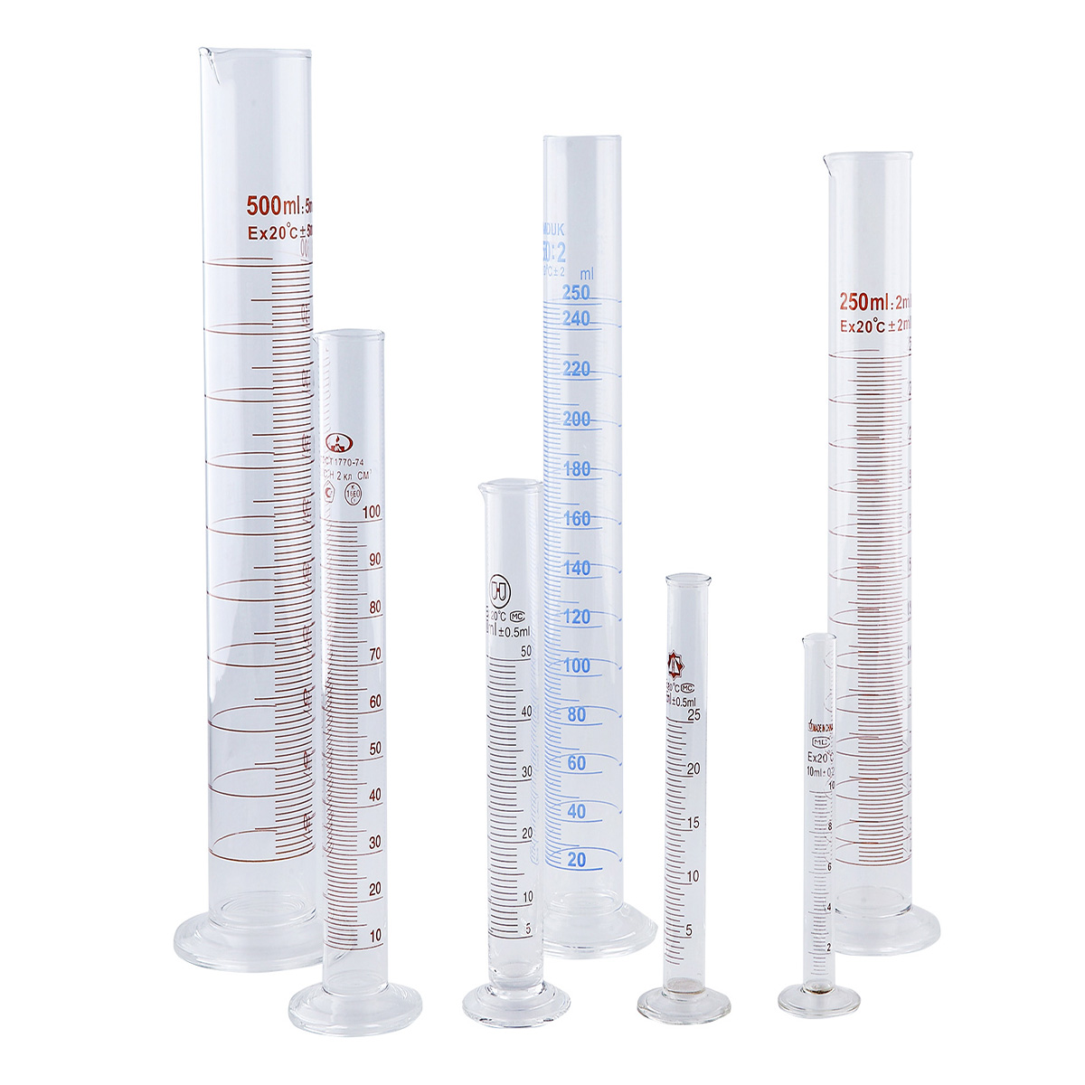 Measuring Cylinder With Spout And Glass Ground Bases